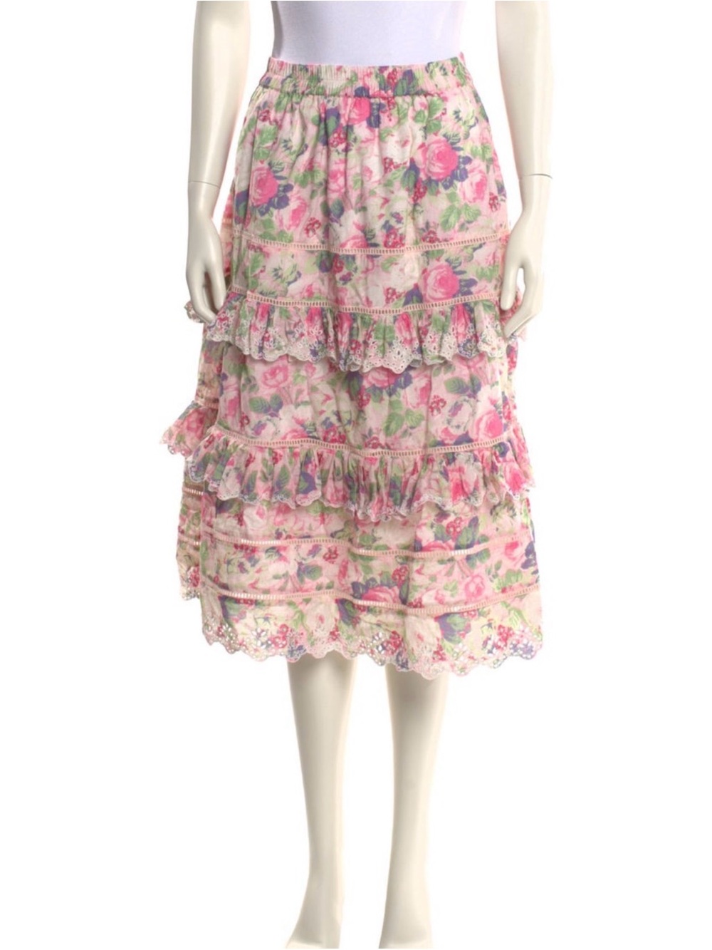 Loveshackfancy Naila Midi Skirt